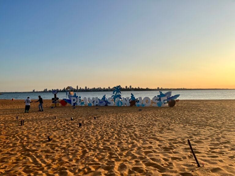 San José beach overlooking the Paraná River in Encarnacion - Paraguay.