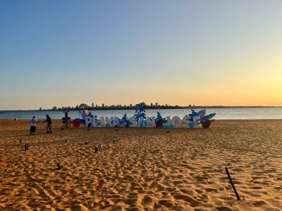 San José beach overlooking the Paraná River in Encarnacion - Paraguay.
